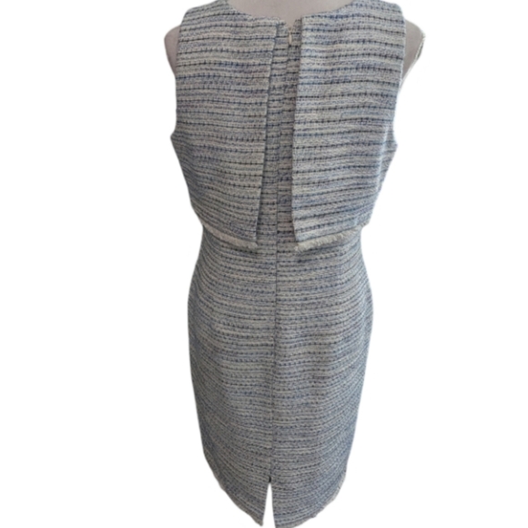 Ann Taylor Factory Blue Tweed Sheath Dress | Size 8 | EUC Professional - Picture 8 of 15